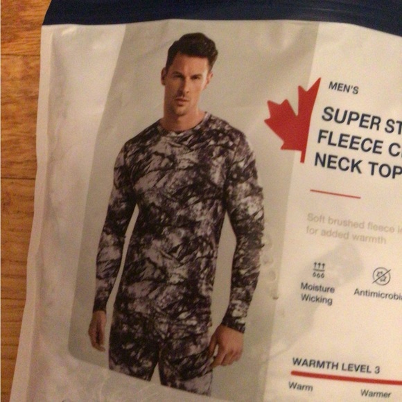 Pajar Canada super stretch fleece thermal Crew Neck Top Camo NWT size Large $50 - Picture 3 of 4